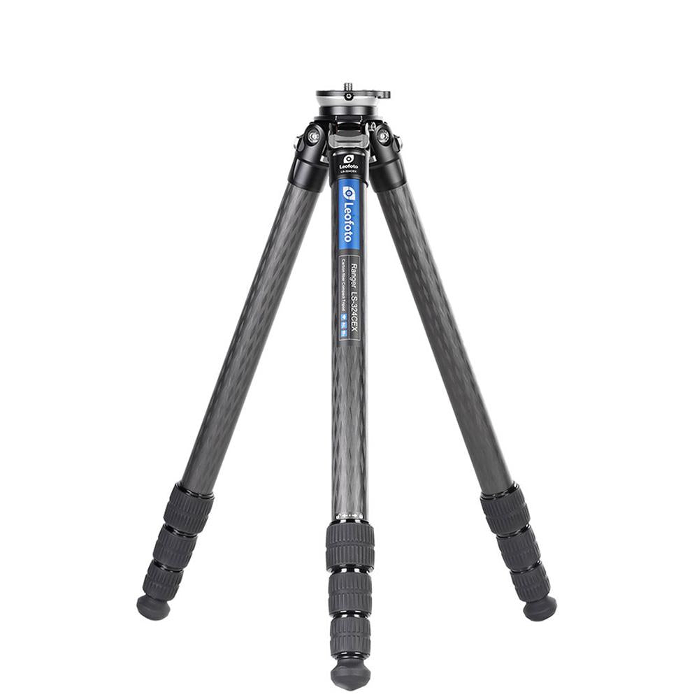 Leofoto LS-324CEX Ranger Series Portable Carbon Fiber Tripod 4 Section + Built-in Leveling Base 15° Tilt