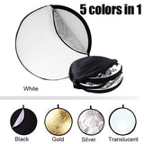 Photoys 22 inch / 52cm 5-in-1 Collapsible  Multi-Disc Light Photography Reflector
