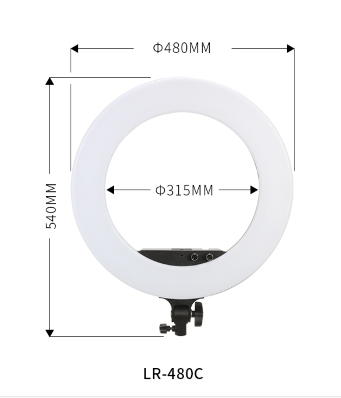 Jinbei LR-480C LED Ring Light with L-180 Light Stand (18") KIT