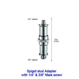 Spigot Stub Adapter with 1/4" & 3/8" Male screw Flat Face