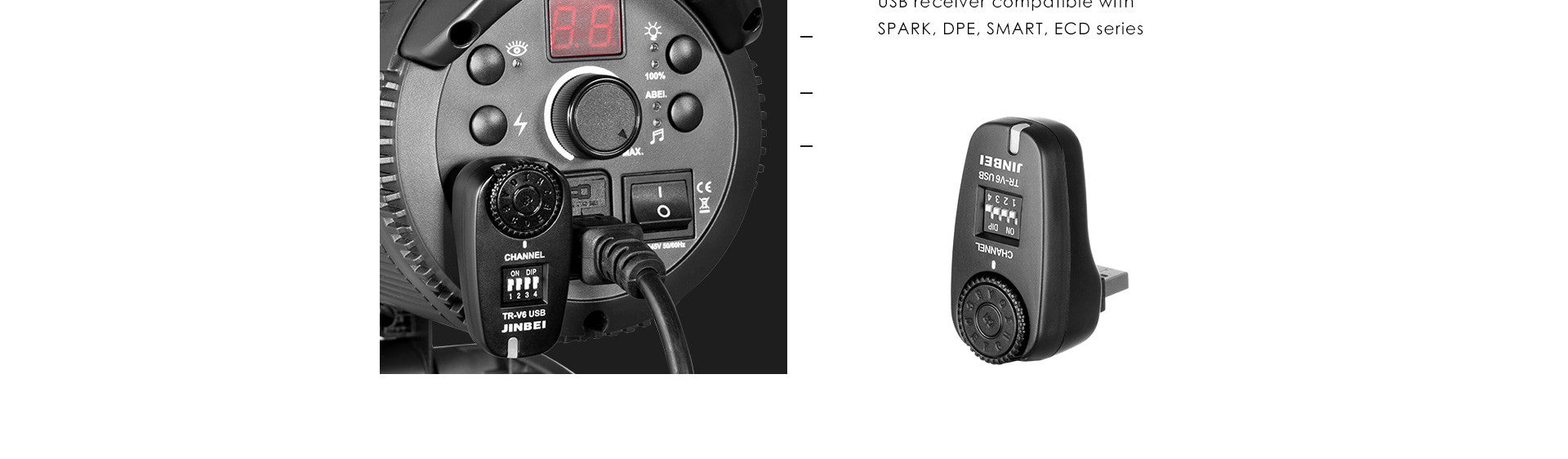 Jinbei TR-V6 USB 2.4GHz Wireless Transmitter For Canon Nikon Sony Olympus Compatible with DM-5/6,SPARK 400D
