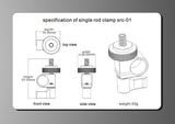 Lanparte Single Rod Clamp Fr Microphone,Light,Monitor 1/4 thread