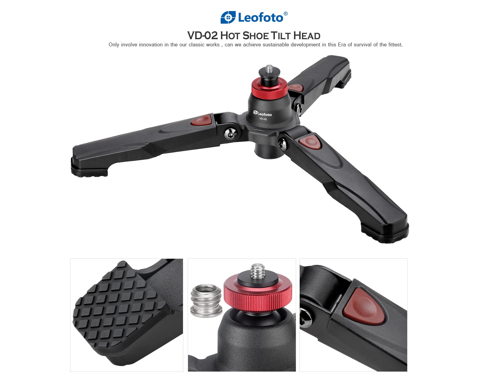Leofoto VD-02 Monopod Support Leg Base Portable Folding Tripod