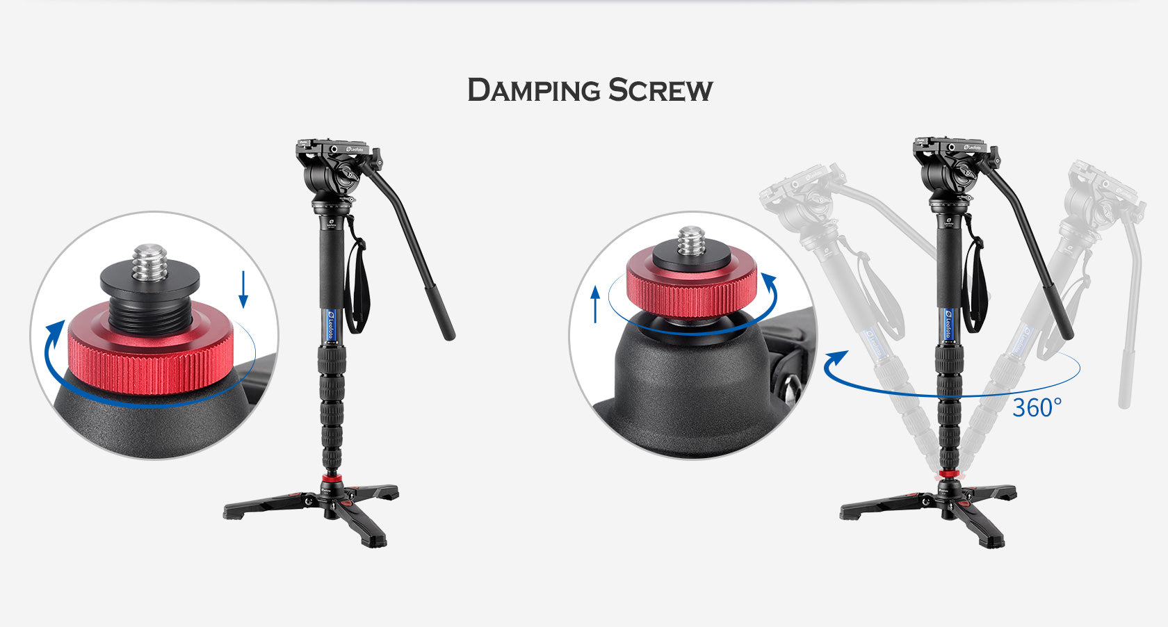 Leofoto VD-02 Monopod Support Leg Base Portable Folding Tripod