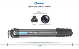 Leofoto LS-284CEX Ranger Series Portable Carbon Fiber Tripod 4 Section + Built-in Leveling Base 15° Tilt