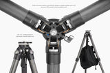 Leofoto LS-284CEX Ranger Series Portable Carbon Fiber Tripod 4 Section + Built-in Leveling Base 15° Tilt