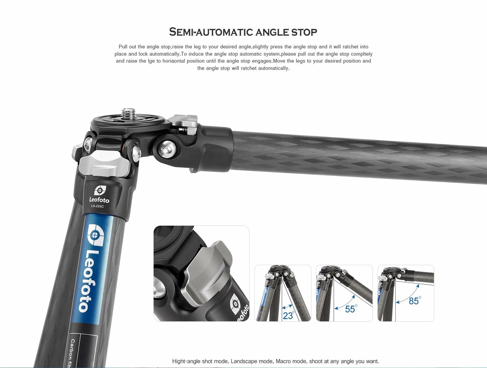 Leofoto LS-224C ranger carbon fiber tripod travel lightweight