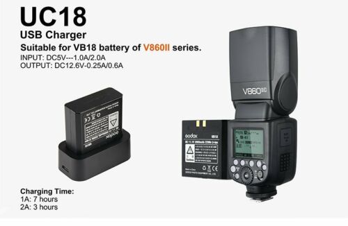 Godox UC18 USB Charger for VB18 Battery of Godox V850II/V860II Series Speedlite