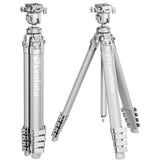 Leofoto AZ-235C + MBH-30 Azure Series Carbon Fiber Tripod Kit - Matte Silver Gray