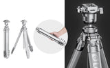 Leofoto AZ-235C+LH-30R Azure Series Carbon Fiber Ultra-Compact Tripod Kit -Silver Gray