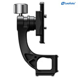 Leofoto MPG-02 gimbal attachment mounted on a ball head with a telephoto lens tracking a bird