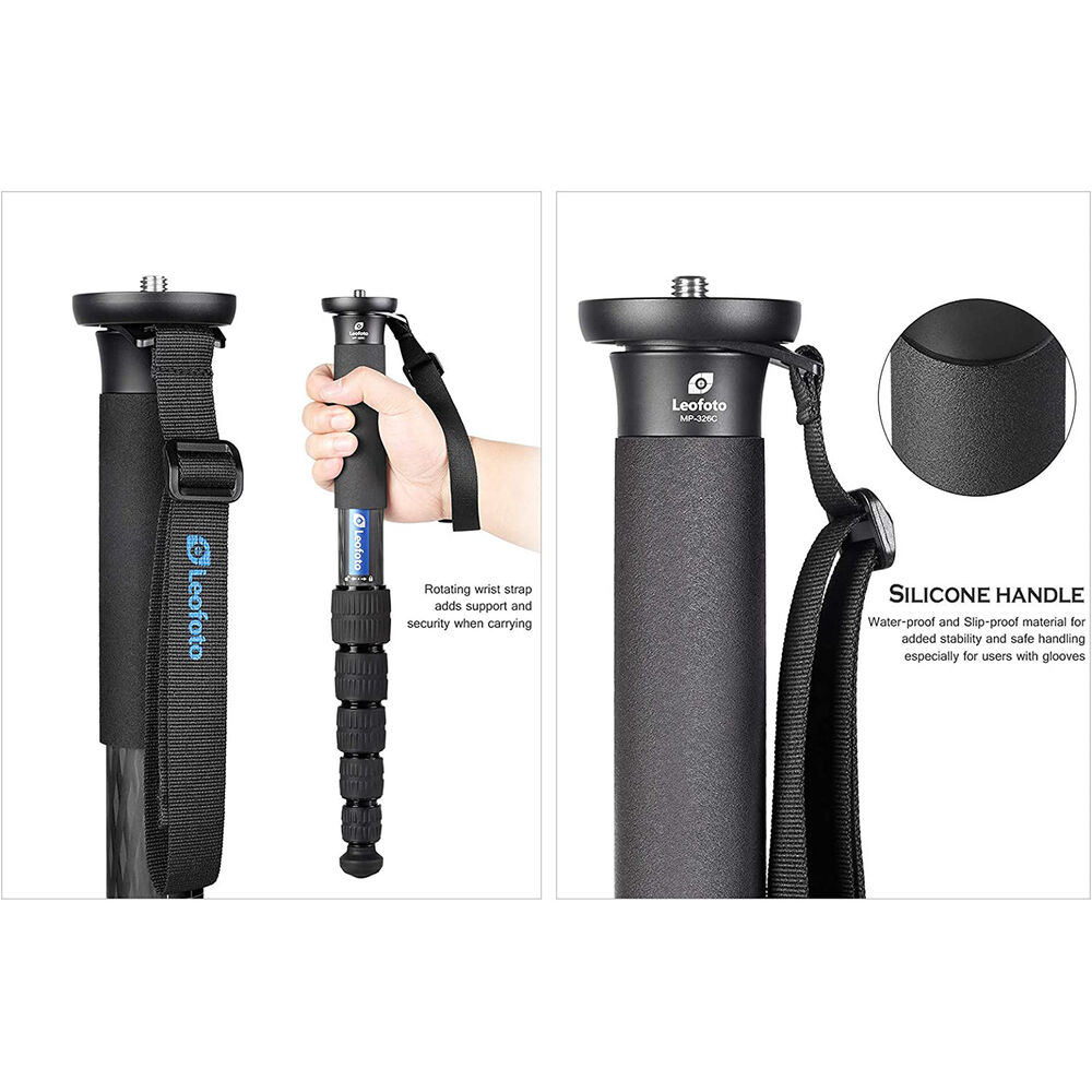 Leofoto MP-365C 5-Section Carbon Fiber Monopod MP Series Carbon Fiber ...