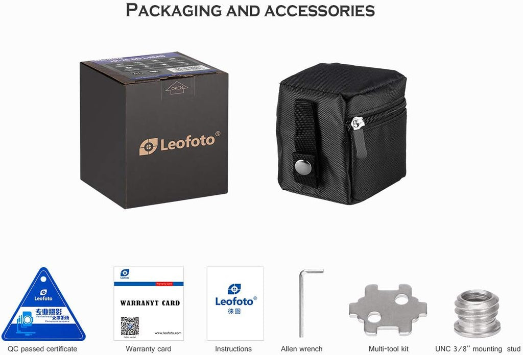 Leofoto VH10S 2Way Aluminum Tilt Monopod Head with ArcaType Quick R