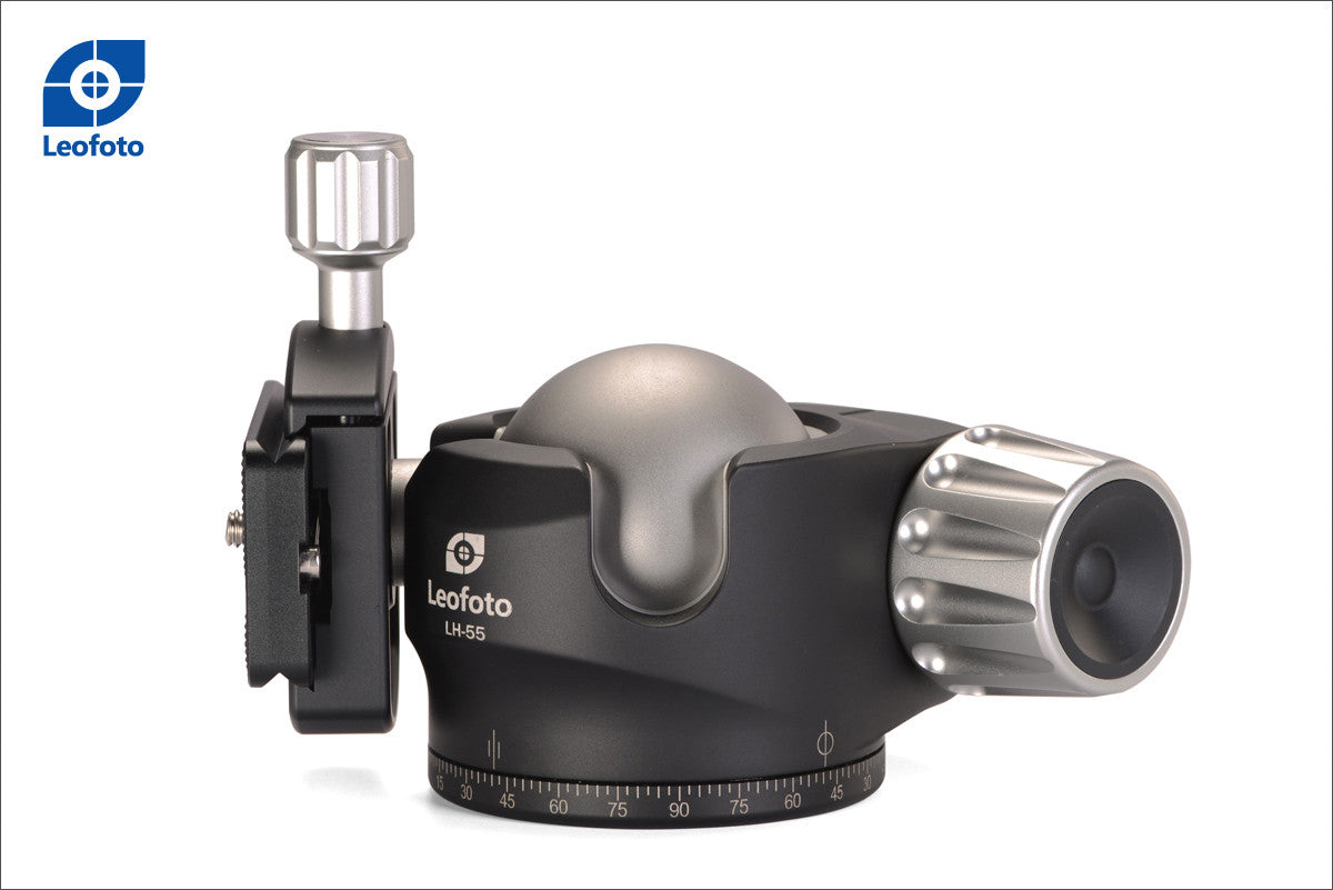 LEOFOTO LH-55 Low Profile Ball Head Arca / RRS Compatible w Independent Pan Lock