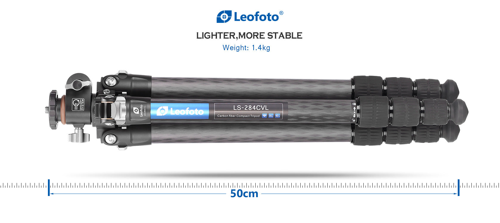 Leofoto LS-284CVL Carbon Fibre Ranger Series Tripod With Tiltable Center Column