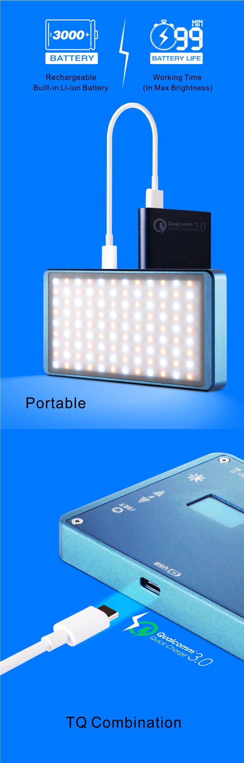 Falcon Eyes F7 Mini On Camera Pocket RGB LED Light Kit Bi Color With Diffuser & Grid