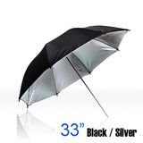 33" Double Layer Silver And Black Umbrella