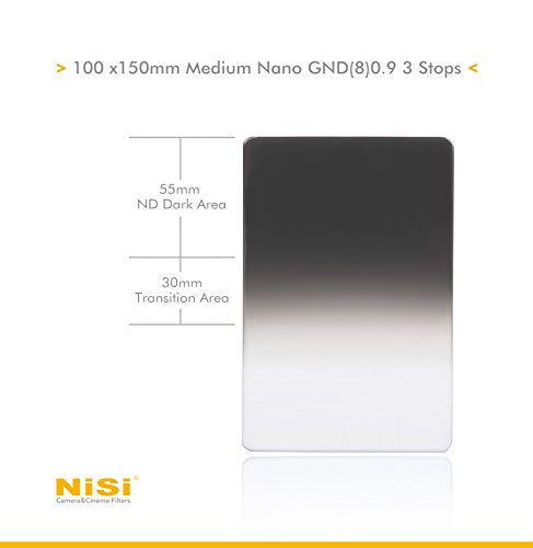 Nisi Medium Nano IR GND Graduated Neutral Density Filter – ND8 (0.9) – 3 Stop 100x150mm