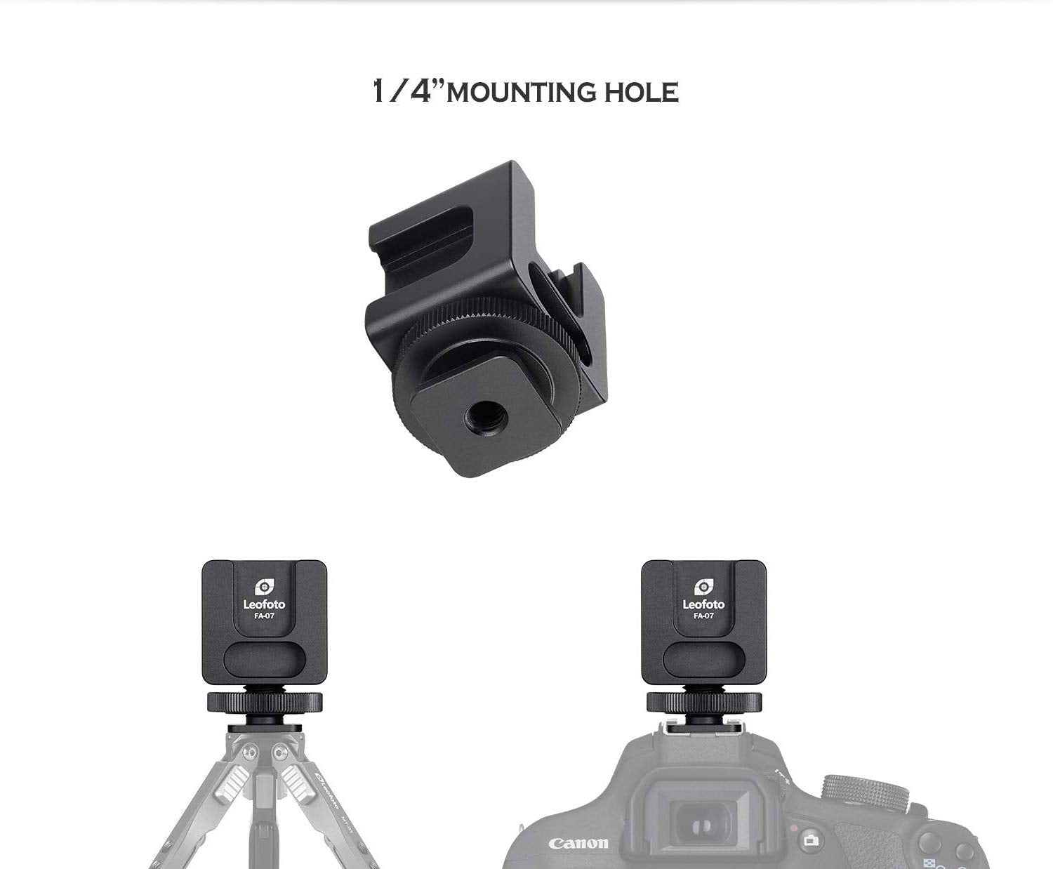 LEOFOTO FA-07 Multi Hotshoe Adapter Mount For Camera,Microphone and Lighting