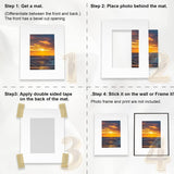 Pack of 25 sets of 8X10  for 5x7 Photo White Mat Matte Board with Backing Board Core Bevel Cut