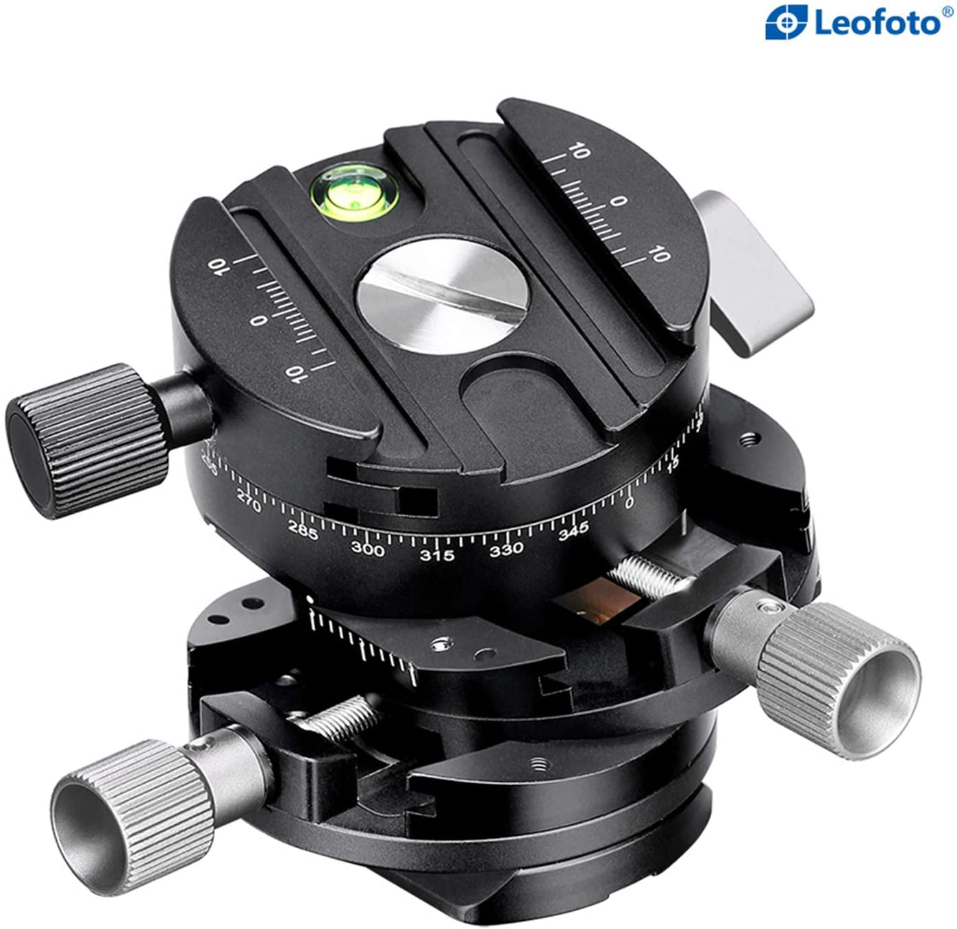 Leofoto G2 3 in 1 Panorama Geared Ballhead Dual-axis Adjustment, 3 Directions Controlled Separately With NP-60 Q-R Plate