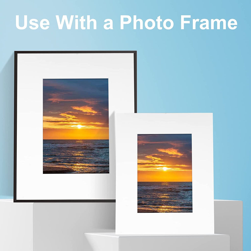 Pack of 25 sets of 11x14 for 8x10 Photo White Mat Matte Board with Bac ...