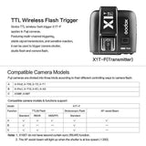 Godox X1F 2.4GHz TTL Wireless Flash Trigger For Fujifilm Compatible with AD360II TT685F AD200 TT350F Only Transmitter