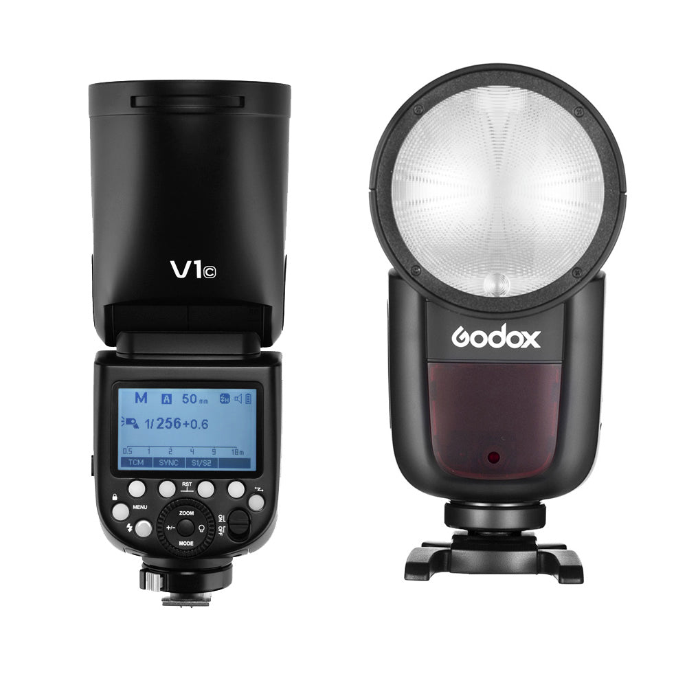 Godox V1 V1-C Flash for Canon Camera TTL Flash Speedlight  1/8000 HSS, 480 Full Power Flashes, 1.5s Recycle Time, 76Ws 2600mAh Li-ion  Battery Round Head Flash Godox Flash Speedlite for
