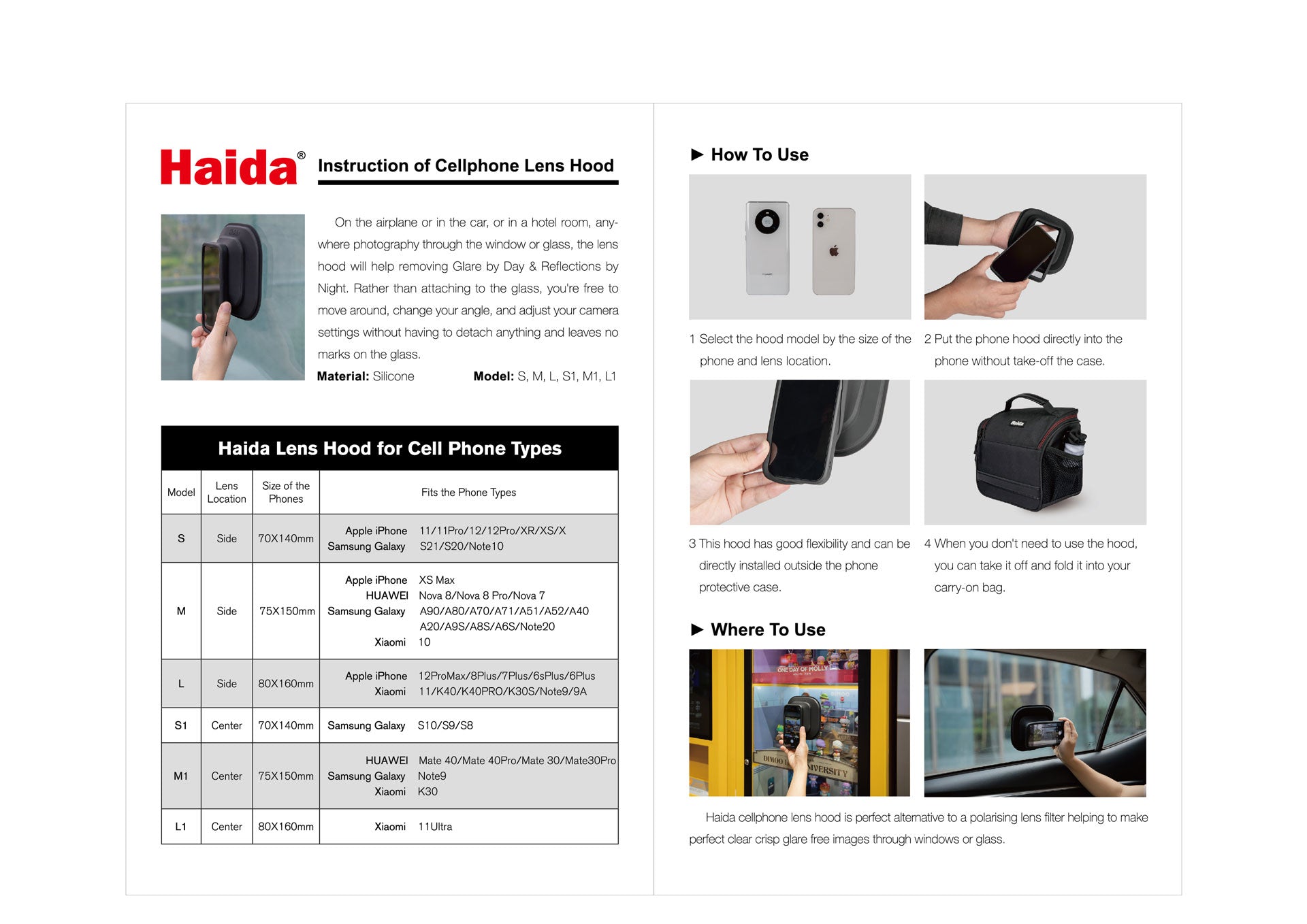 Haida HD4721 Cell Phone Anti-Reflection Lens Hood