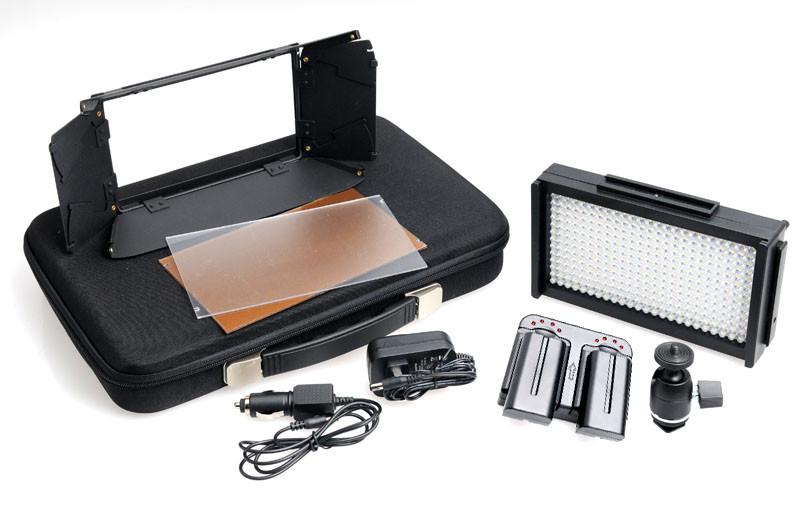 2x LED-312Ds Kit Pro LED BI-Color Video Light Kit Diammable W/ LCD ,Batteries & Barndoor with Light Stands