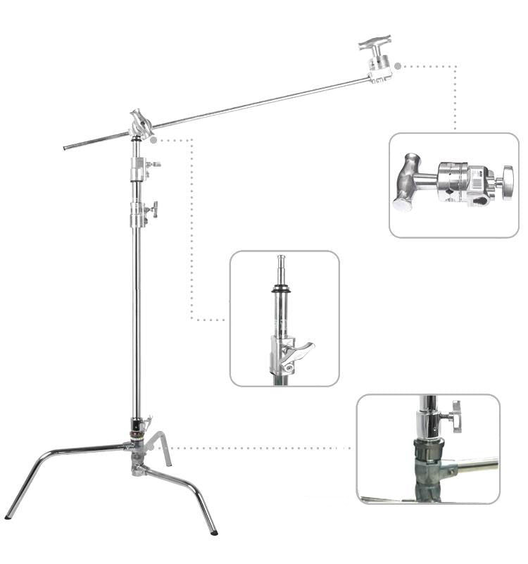 Studio Photo Video Century Stand C-Stand Grip Head, Arm Kit With Leg Lock