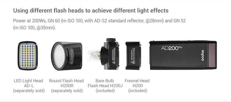 Godox AD200Pro TTL Pocket Flash Kit 200Ws 1/8000 HSS with 2900mAh Battery Built-in 2.4G Receiver