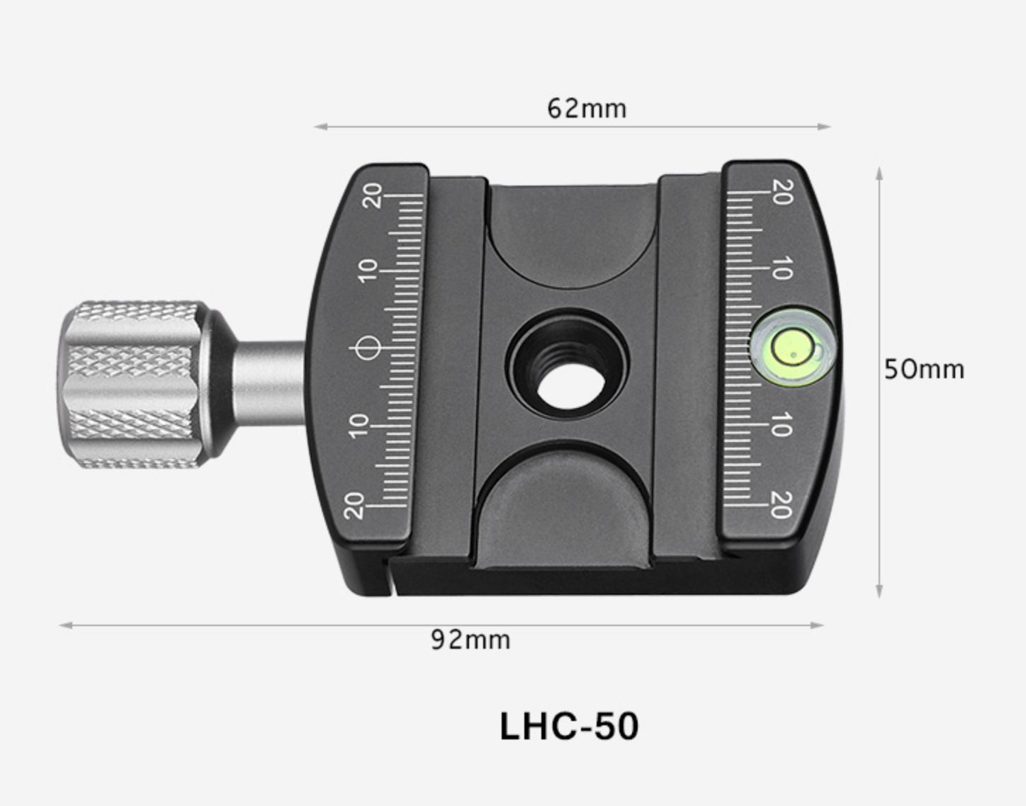 Leofoto LHC-50 50mm Screw-Knob Pro Clamp with Plate/ARCA/RRS Ball Head Compatible