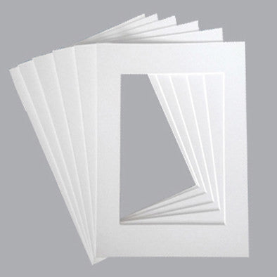 Pack of 5 sets of 12x18 White Mat Matte Board for 8x12 Photo