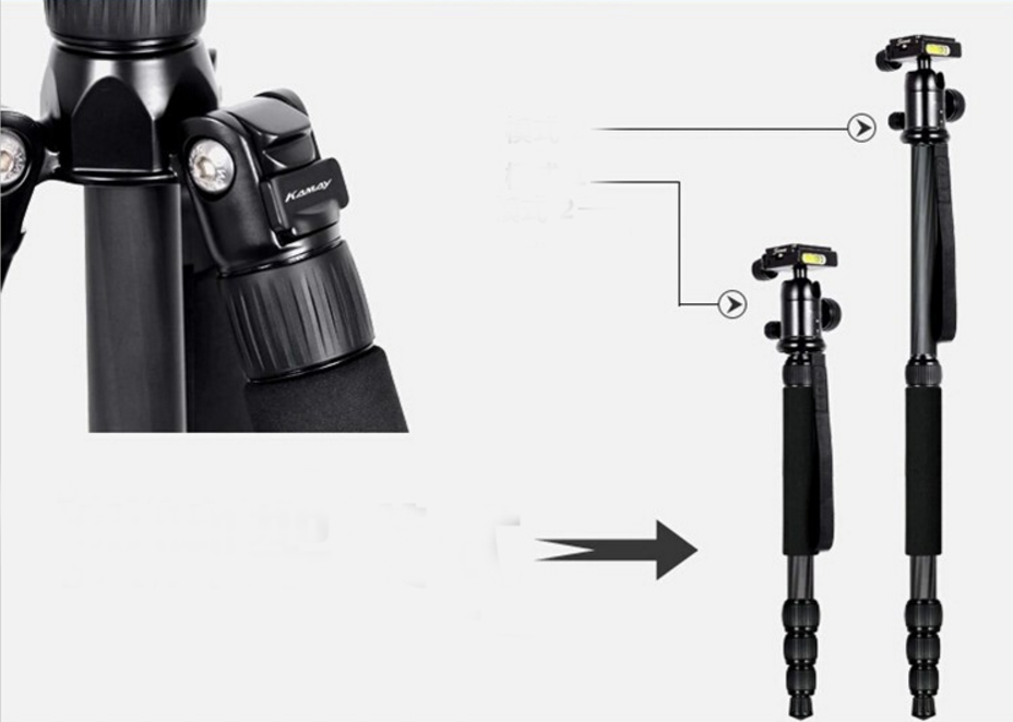 Professional carbon fiber tripod for DSLR camera With Monopod and Ballhead